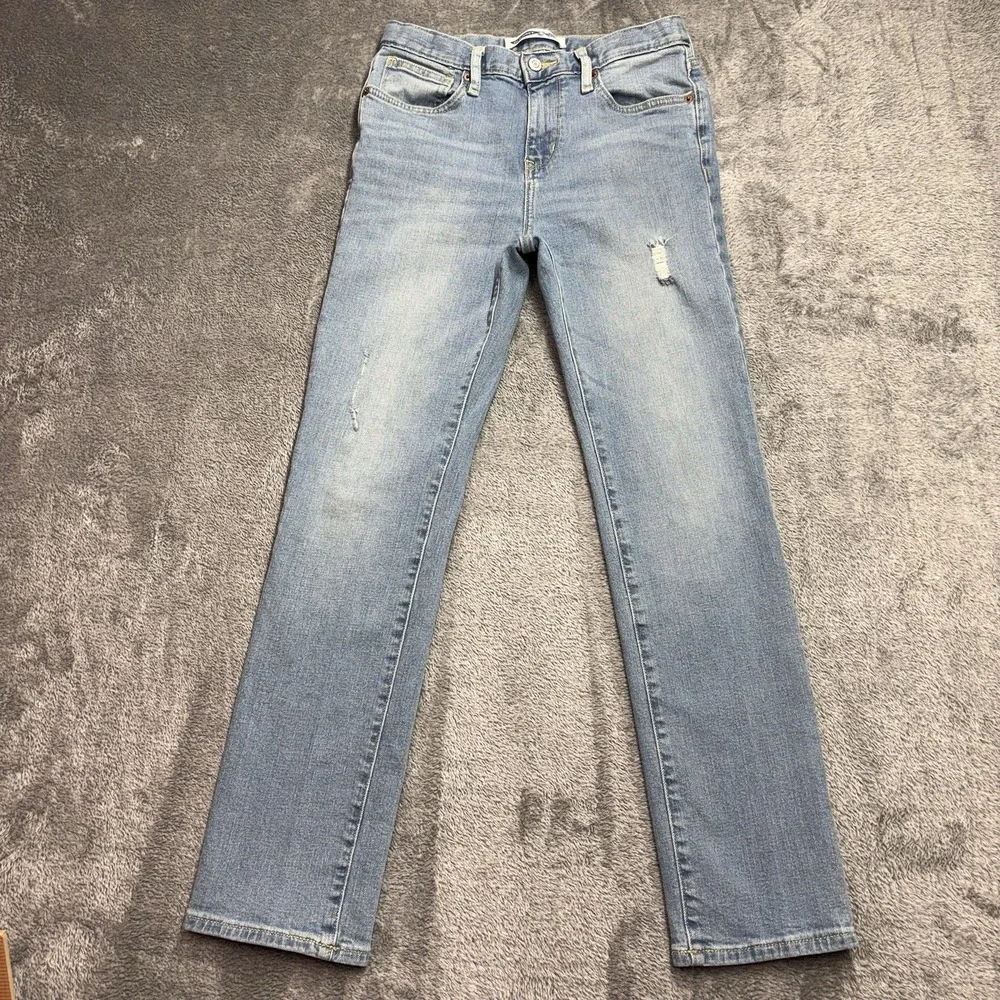 Old Navy Skinny‎ Built-In Flex Jeans Girls Size 14 Light Wash Distressed
